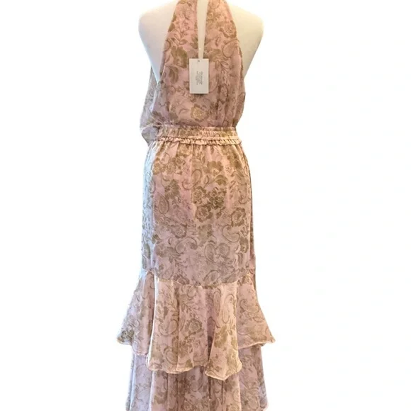 Misa Los Angeles Seva Rose Paisley Asymmetrical Skirt and Halter Top - Picture 5 of 7
